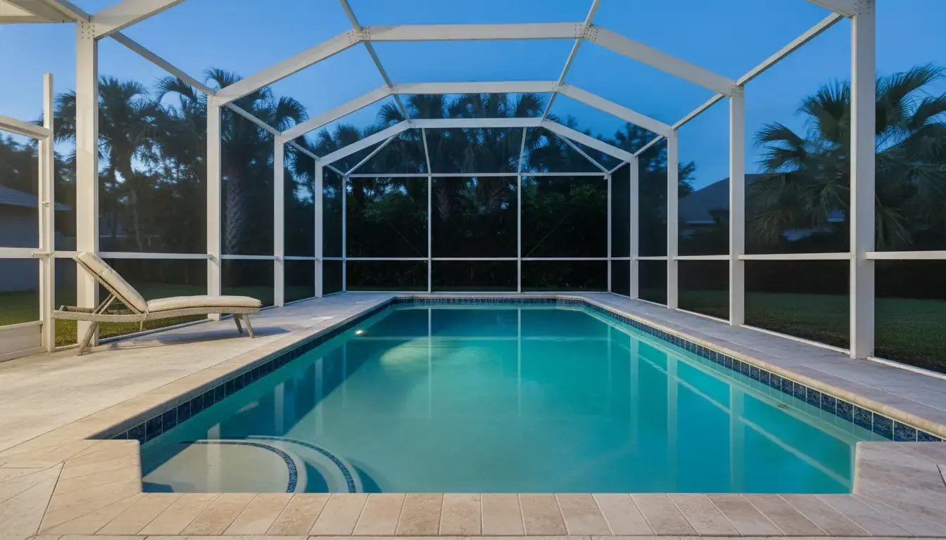 Storm Cleanup for a Screened Lanai Pool After a Florida Storm